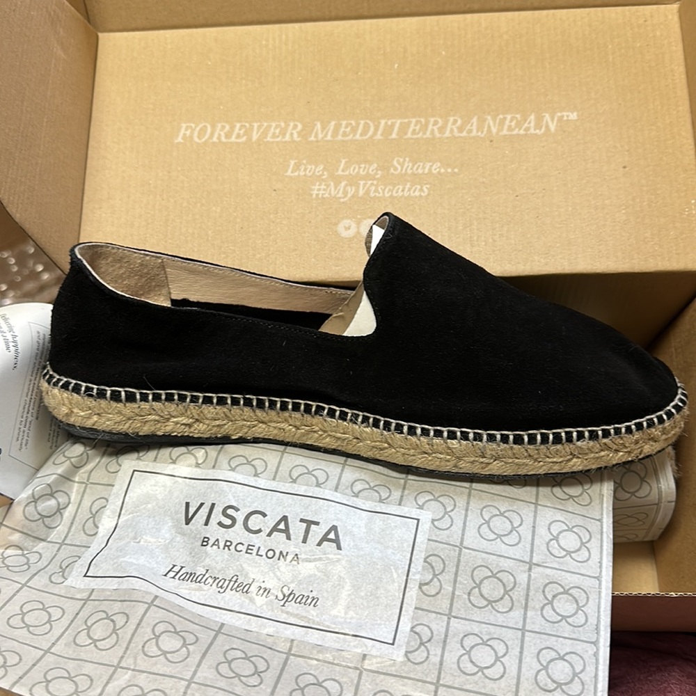 (Viscata) Capsasal Suede Espadrilles (Black Suede)